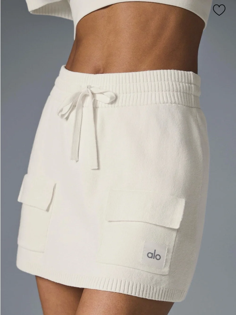 Alo Scholar Knit Cargo Skirt Ivory